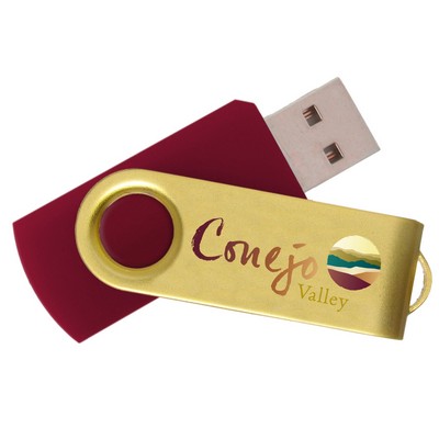 iClick® Gold Swivel USB Flash Drive 4GB