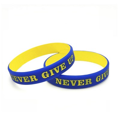 1/2" Color Coated Silicone Wristbands - Ink Injected