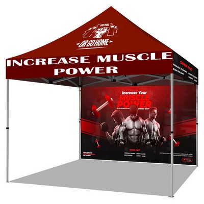 10' X 10' Heavy Duty Canopy Tent With Back Full Wall